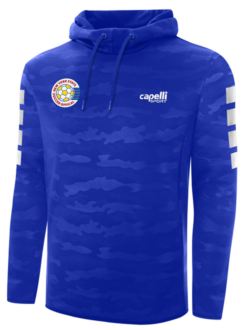 REFEREE BASICS I CAMO EMBOSSED HOODIE ROYAL BLUE WHITE - NYS
