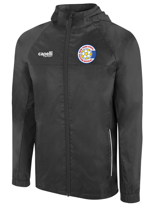 REFEREE BASICS ALL WEATHER JACKET DARK GREY WHITE - NYS