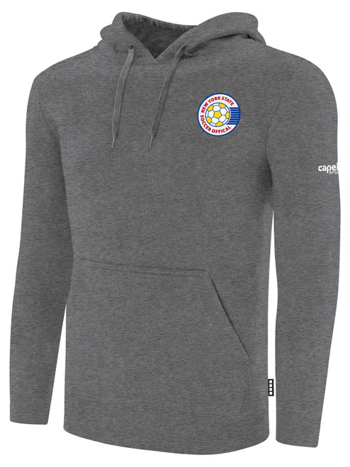 REFEREE  BASICS FLEECE HOODIEDARK HEATHER GREY WHITE - NYS