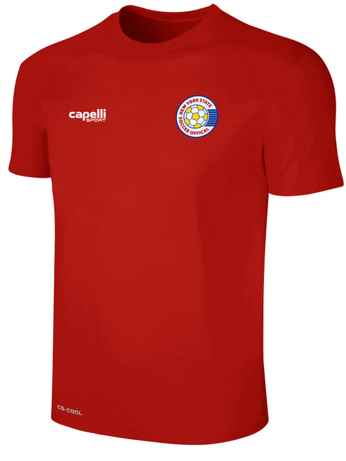 REFEREE  BASICS II SHORT SLEEVE TRAINING TOP RED WHITE - NYS