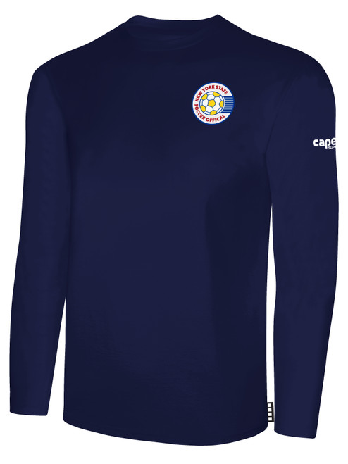 REFEREE  BASICS COTTON LONG SLEEVE TEE SHIRT NAVY WHITE - NYS
