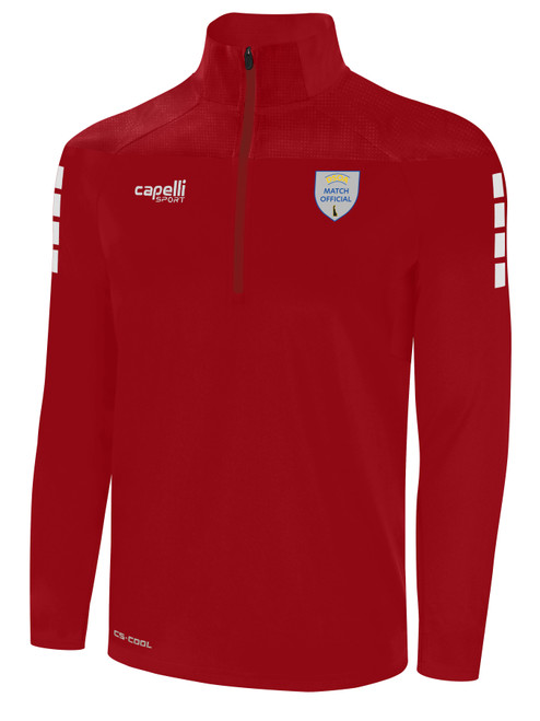 REFEREE  TRIBECA 1/4 ZIP TRAINING JACKET RED WHITE - DSOA