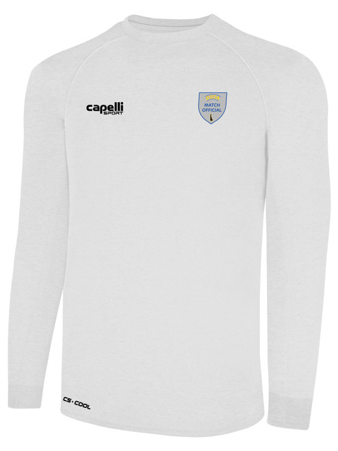 REFEREE  BASICS II LONG SLEEVE TRAINING TOP WHITE BLACK - DSOA