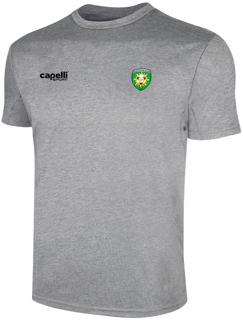 REFEREE BASICS II SHORT SLEEVE TRAINING TOP LIGHT HEATHER GREY BLACK - FLORIDA SUN