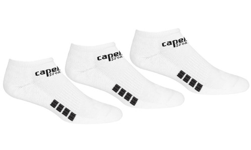 BASICS ULTRA COMFORT 3 PACK NO SHOW SOCKS WHITE BLACK - FLORIDA SUN