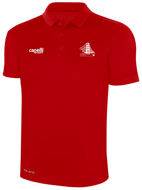 REFEREE CLASSIC POLY POLO RED WHITE -HVSRA