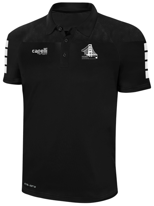 REFEREE TRIBECA POLY POLO BLACK -HVSRA