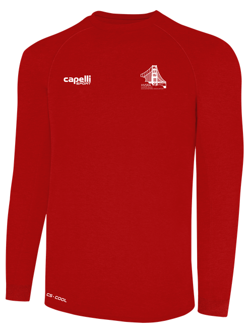 REFEREE BASICS II LONG SLEEVE TRAINING TOP RED WHITE -HVSRA