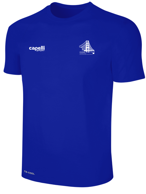 REFEREE BASICS II SHORT SLEEVE TRAINING TOP ROYAL BLUE WHITE -HVSRA