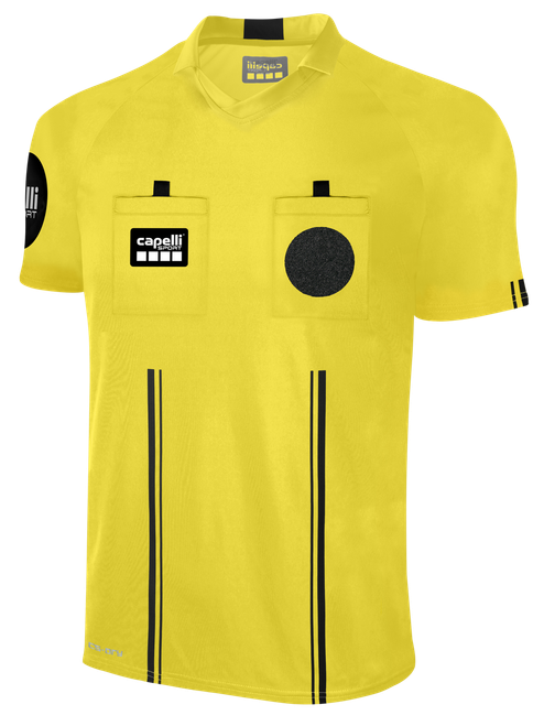 OFFICIAL REFEREE V-NECK SHORT SLEEVE JERSEY REFEREE YELLOW BLACK - MISSOURI