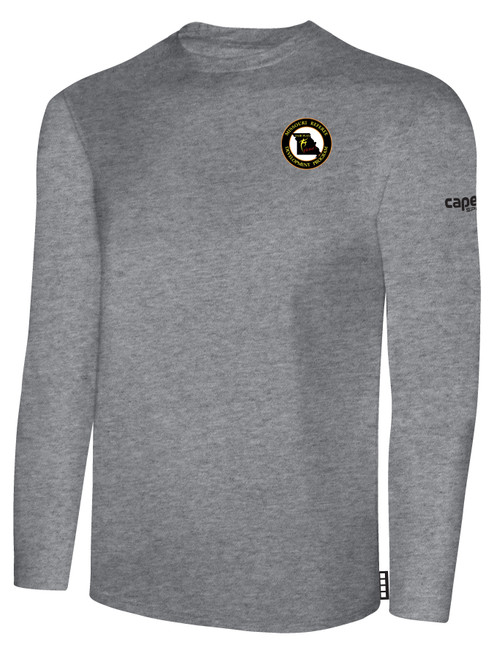 REFEREE BASICS LONG SLEEVE TEE SHIRT LIGHT HEATHER GREY - MISSOURI