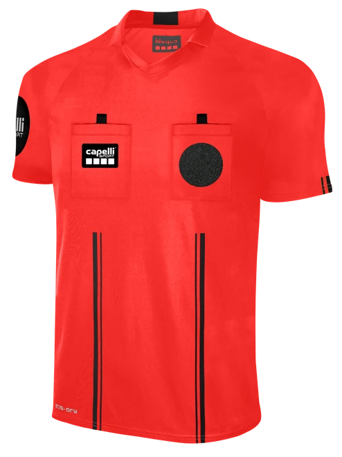 OFFICIAL REFEREE V-NECK SHORT SLEEVE  JERSEY REFEREE RED BLACK - NCSRA
