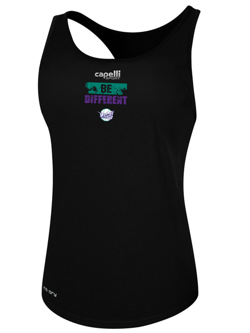 FLIGHT 22 RACER BACK TANK WEARERS CENTER CHEST BE DIFFERENT LOGO BLACK