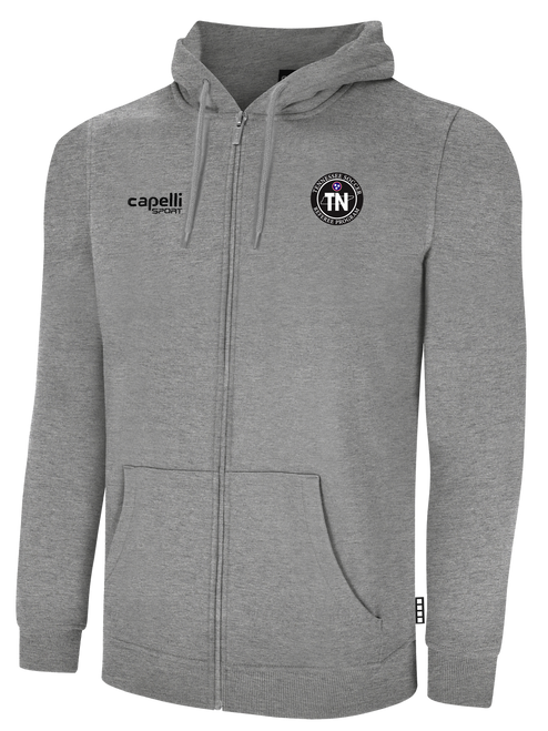 REFEREE  BASICS LONG SLEEVE TEE SHIRT LIGHT HEATHER GREY BLACK - TENNESSEE