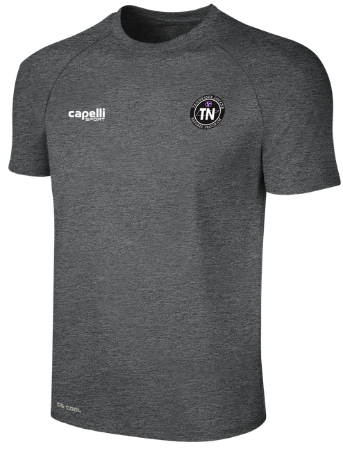 REFEREE BASICS II SHORT SLEEVE TRAINING TOP DARK HEATHER GREY WHITE - TENNESSEE