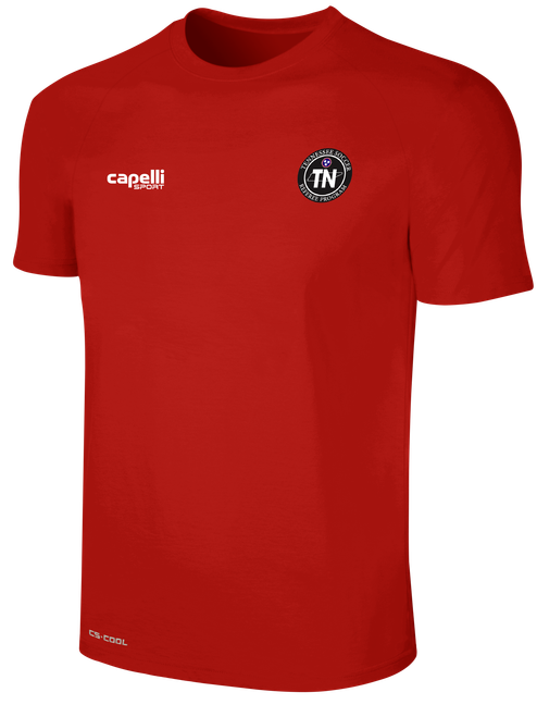 REFEREE BASICS II SHORT SLEEVE TRAINING TOP RED WHITE - TENNESSEE