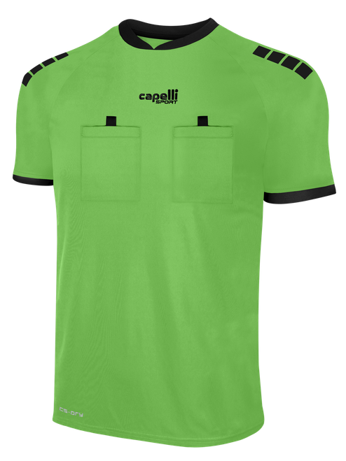 BASICS REFEREE SHORT SLEEVE JERSEY REFEREE GREEN BLACK -USO
