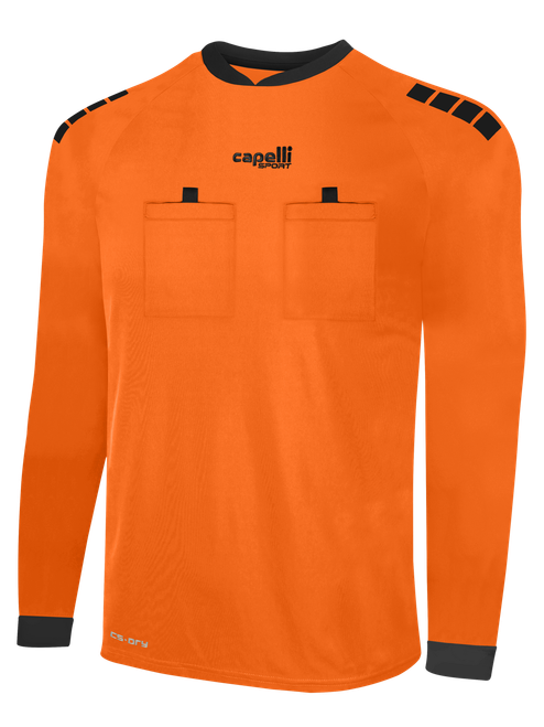 BASICS REFEREE LONG SLEEVE JERSEY TEAM ORANGE BLACK -USO