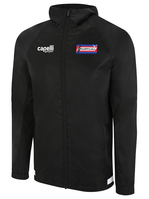 REFEREE UPTOWN RAIN JACKET BLACK WHITE -USO