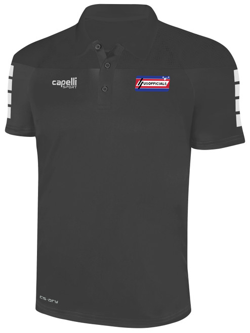 REFEREE TRIBECA POLY POLO DARK GREY -USO