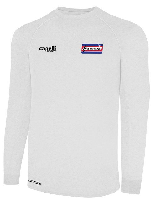 REFEREE BASICS II LONG SLEEVE TRAINING TOP WHITE BLACK -USO