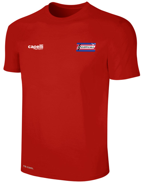 REFEREE BASICS II SHORT SLEEVE TRAINING TOP RED WHITE -USO