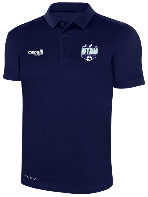 REFEREE CLASSIC POLY POLO NAVY WHITE - UTAH