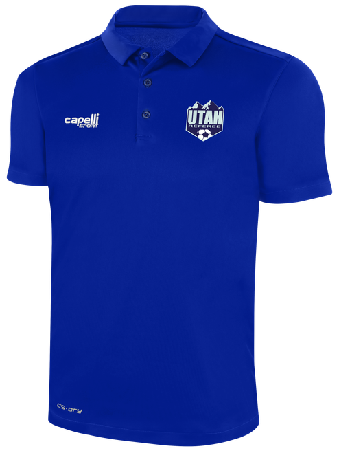 REFEREE CLASSIC POLY POLO ROYAL BLUE WHITE - UTAH