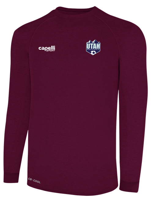 REFEREE BASICS II LONG SLEEVE TRAINING TOP MAROON WHITE - UTAH