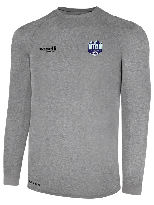 REFEREE BASICS II LONG SLEEVE TRAINING TOP LIGHT HEATHER GREY BLACK - UTAH