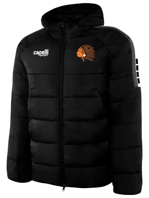 AGAWAM BASKETBALL MADISON SHORT WINTER JACKET BLACK WHITE