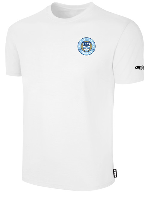SIMCOE COUNTY ROVERS BASICS COTTON TEE CREST ON WEARER'S LEFT CHEST WHITE BLACK