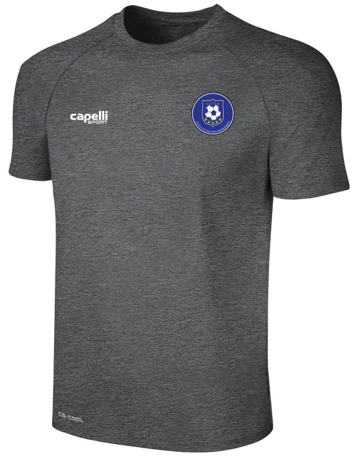 REFEREE   BASICS II SHORT SLEEVE TRAINING TOP DARK HEATHER GREY WHITE - ECSR