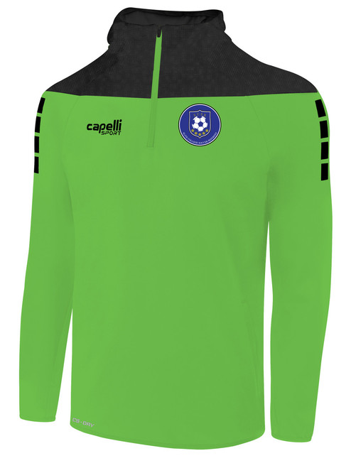 NCAA CS MEN'S TRIBECA 1/4 ZIP THERMA FLEECE HOODIE POWER GREEN BLACK - ECSR