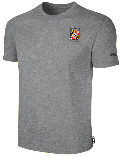 REFEREE BASICS TEE SHIRT LIGHT HEATHER GREY - MARYLAND