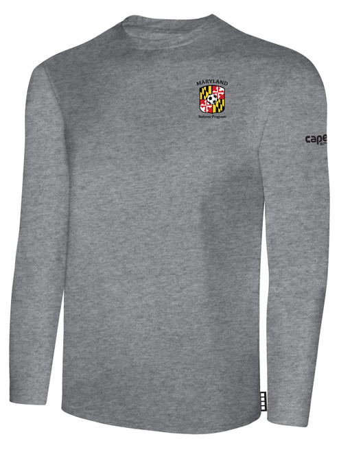 REFEREE BASICS  LONG SLEEVE TEE SHIRT LIGHT HEATHER GREY - MARYLAND