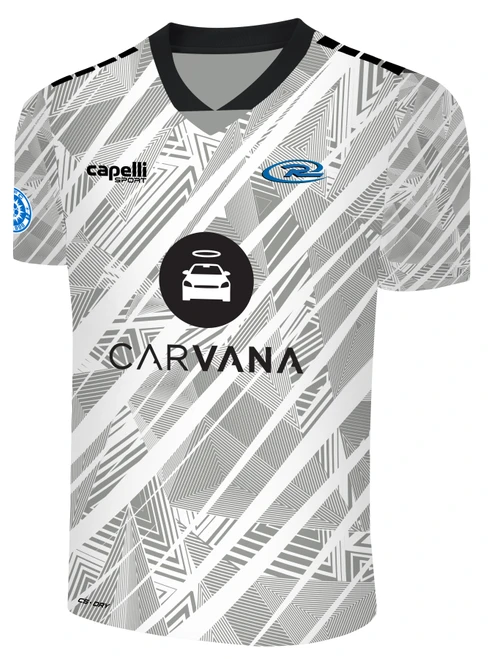 COASTAL RUSH  - PERDIDO BROOKLYN II RUSH SOCCER SCATTERED SHARDE SHORT SLEEVE MATCH JERSEY WHITE PROMO  GREY BLACK