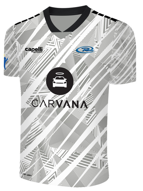COLORADO RUSH  BROOKLYN II RUSH SOCCER SCATTERED SHARDE SHORT SLEEVE MATCH JERSEY WHITE PROMO GREY BLACK
