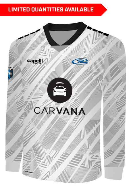 IOWA RUSH NORTH  BROOKLYN II RUSH SOCCER SCATTERED SHARDE LONG SLEEVE MATCH JERSEY WHITE  PROMO GREY BLACK
