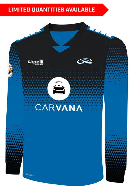 HILLSBORO RUSH  BROOKLYN II RUSH   SOCCER PYRAMIDS LONG SLEEVE MATCH JERSEY PROMO BLUE BLACK WHITE