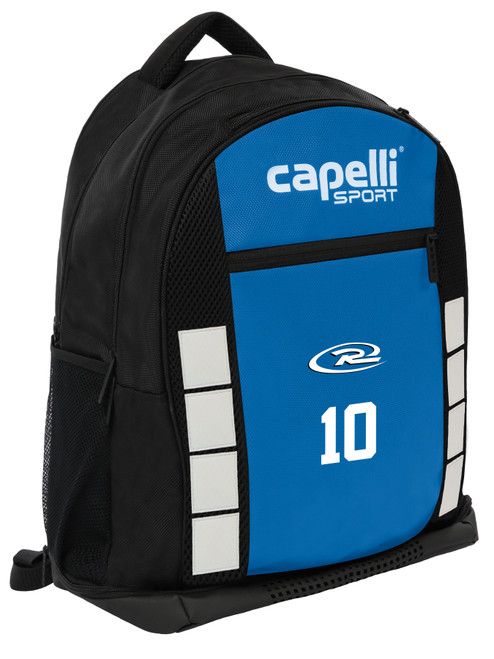 IOWA RUSH SOUTH   4 CUBE II TEAM BACKPACK BLACK PROMO BLUE