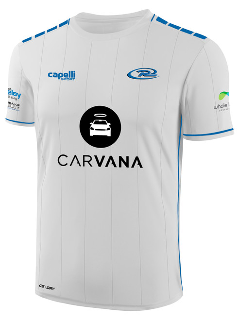 NORCO RUSH  SOCCER EMPIRE KNIT STRIPE MATCH JERSEY  WHITE PROMO BLUE