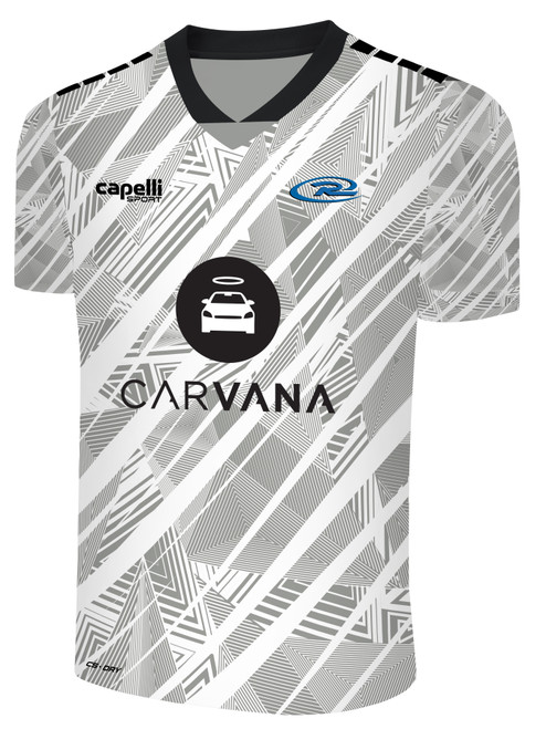 COLORADO RUSH NORTH  BROOKLYN II RUSH SOCCER  SCATTERED SHARDE SHORT SLEEVE MATCH JERSEY WHITE PROMO GREY BLACK