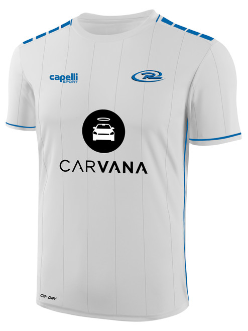 PFC RUSH  SOCCER EMPIRE KNIT STRIPE MATCH JERSEY WHITE PROMO BLUE