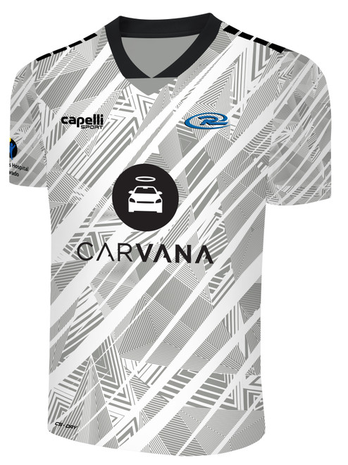 COLORADO RUSH NORTH  BROOKLYN II RUSH SOCCER SCATTERED SHARDE SHORT SLEEVE MATCH JERSEY WHITE PROMO GREY BLACK