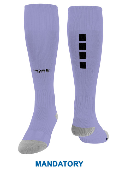 RUSH WI WEST-LX UNITED 4 CUBE MATCH SOCCER SOCK LAVENDER BLACK -KIT