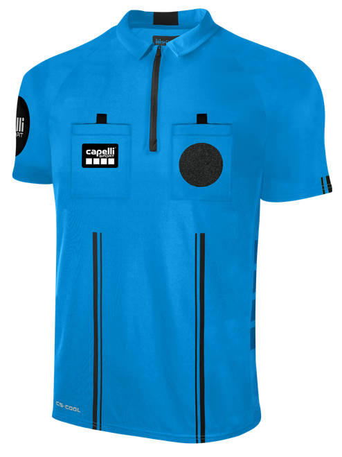 OFFICIAL REFEREE 1/4 ZIP SHORT SLEEVE JERSEY REFEREE BLUE BLACK - SCSOASD
