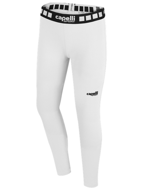 MOUNTAIN RUSH  CAPELLI SPORT GIRLS & WOMEN'S FULL LENGTH PERFORMANCE TIGHT WHITE BLACK