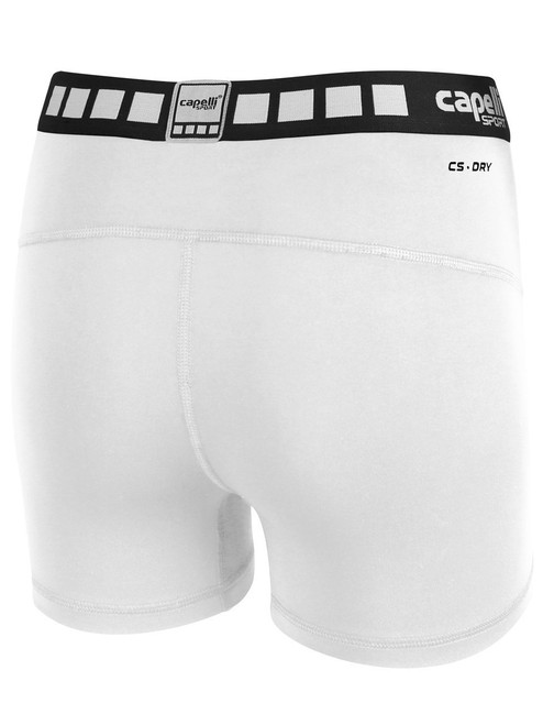 SUISUN RUSH  CAPELLI SPORT GIRLS & WOMEN'S PERFORMANCE SHORTS WHITE BLACK