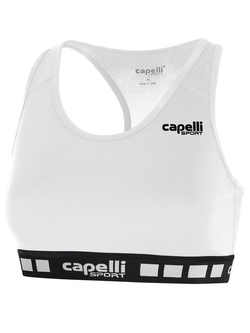 WISCONSIN RUSH WEST  CAPELLI SPORT GIRLS & WOMEN'S SPORTS BRA WHITE BLACK